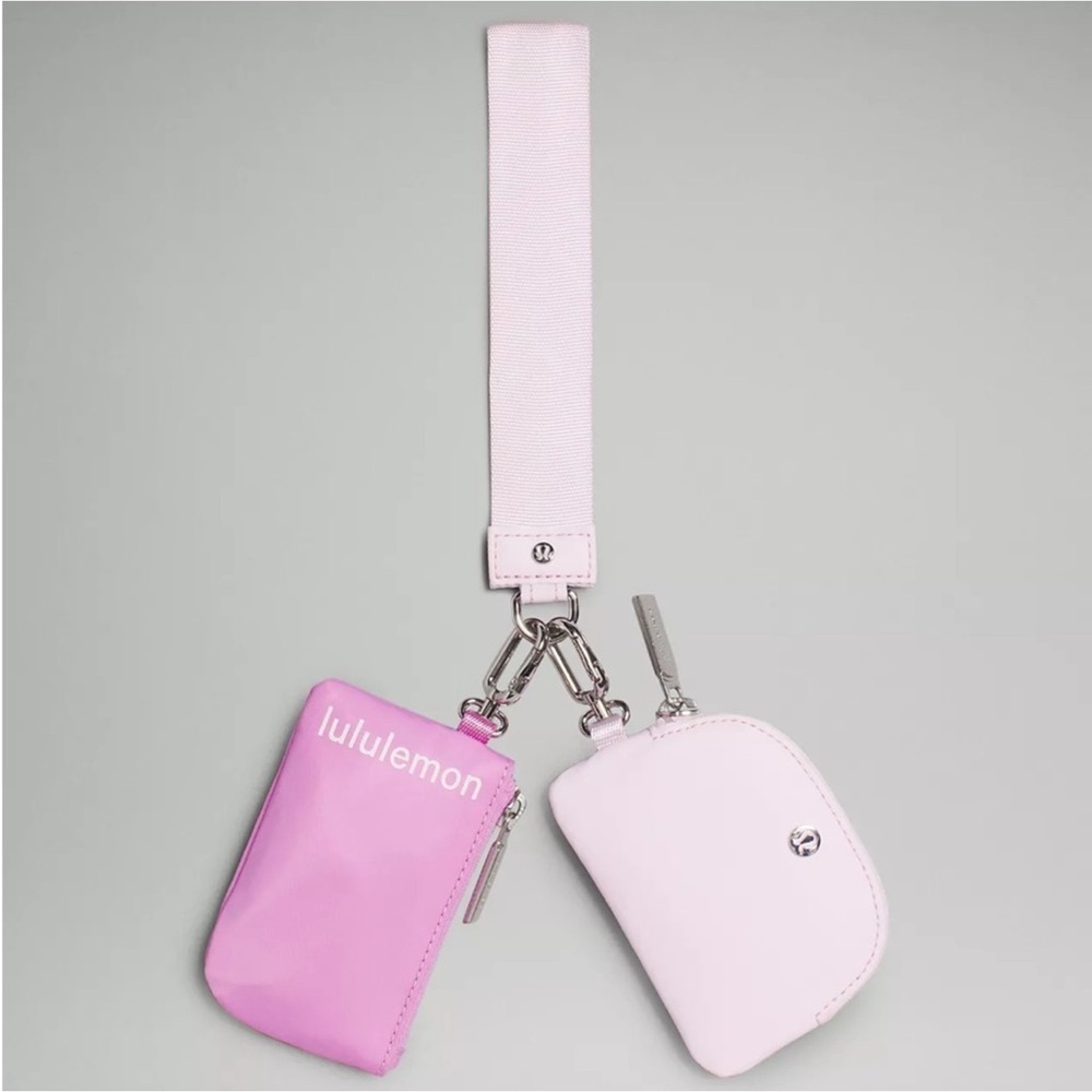 LULULEMON DUAL POUCH WRISTLET DAHLIA MAUVE/MEADOWSWEET PINK NWT